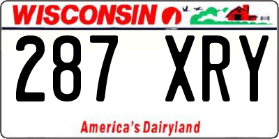 WI license plate 287XRY