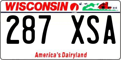 WI license plate 287XSA