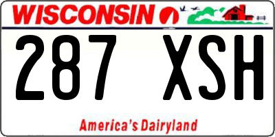 WI license plate 287XSH