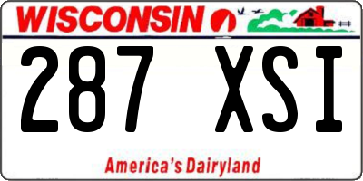 WI license plate 287XSI