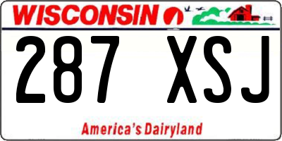 WI license plate 287XSJ