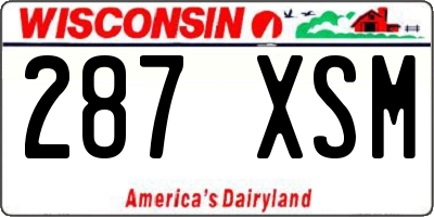 WI license plate 287XSM