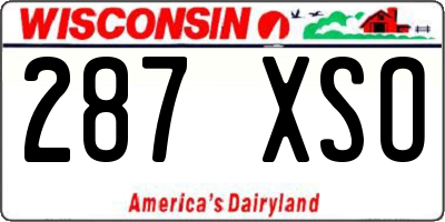 WI license plate 287XSO