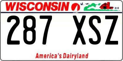 WI license plate 287XSZ