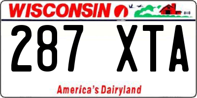 WI license plate 287XTA