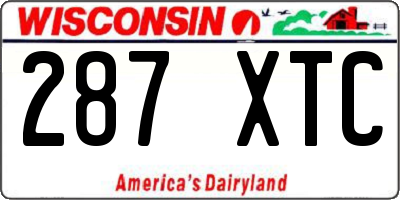 WI license plate 287XTC