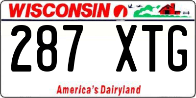 WI license plate 287XTG