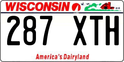 WI license plate 287XTH