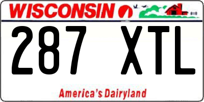 WI license plate 287XTL