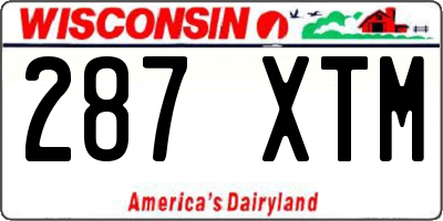 WI license plate 287XTM