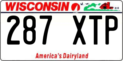 WI license plate 287XTP