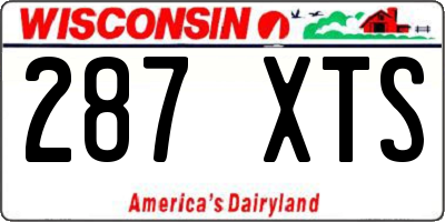 WI license plate 287XTS