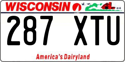 WI license plate 287XTU