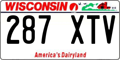 WI license plate 287XTV