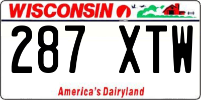 WI license plate 287XTW