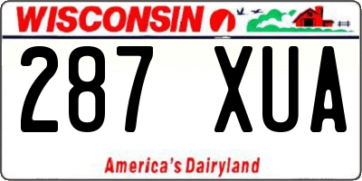 WI license plate 287XUA