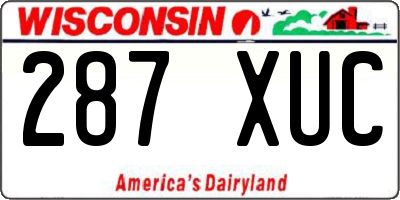 WI license plate 287XUC