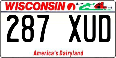 WI license plate 287XUD