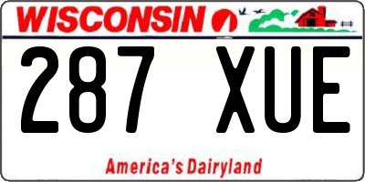 WI license plate 287XUE