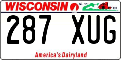 WI license plate 287XUG
