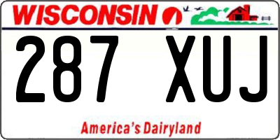 WI license plate 287XUJ