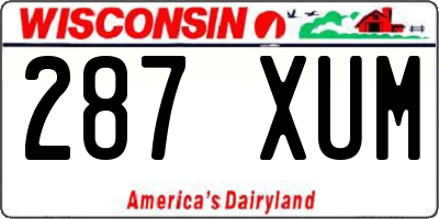 WI license plate 287XUM