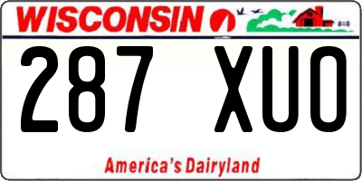 WI license plate 287XUO