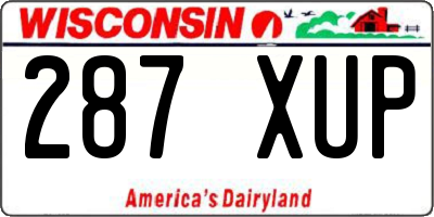 WI license plate 287XUP