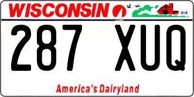WI license plate 287XUQ
