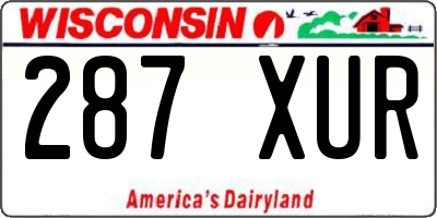 WI license plate 287XUR