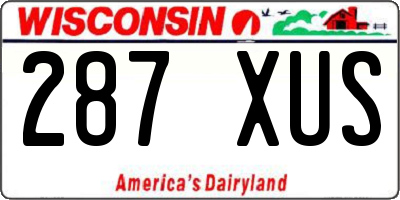 WI license plate 287XUS
