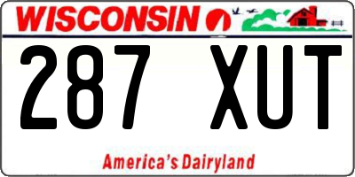 WI license plate 287XUT