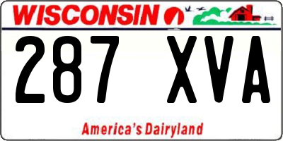WI license plate 287XVA