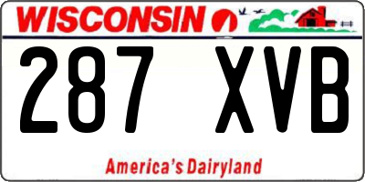 WI license plate 287XVB