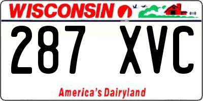 WI license plate 287XVC