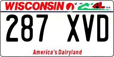 WI license plate 287XVD
