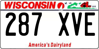 WI license plate 287XVE