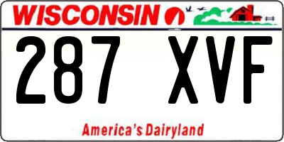 WI license plate 287XVF