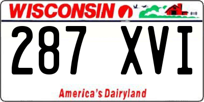 WI license plate 287XVI