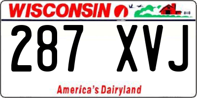 WI license plate 287XVJ