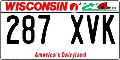 WI license plate 287XVK