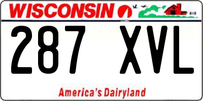 WI license plate 287XVL