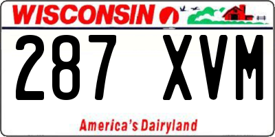 WI license plate 287XVM