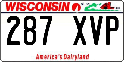 WI license plate 287XVP
