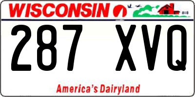 WI license plate 287XVQ