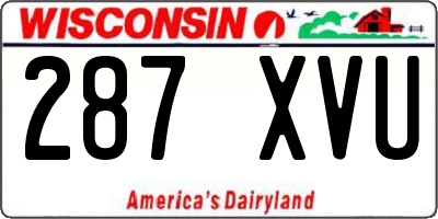WI license plate 287XVU