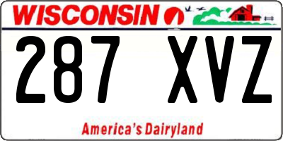 WI license plate 287XVZ