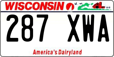 WI license plate 287XWA