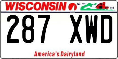 WI license plate 287XWD