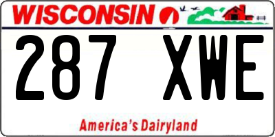 WI license plate 287XWE